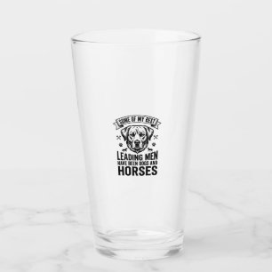 Dog Horse Lover Vintage Leading Men Design_1 Glass