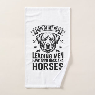 Dog Horse Lover Vintage Leading Men Design_1 Hand Towel