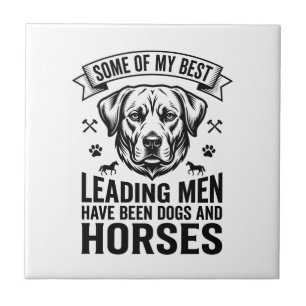 Dog Horse Lover Vintage Leading Men Design_1 Tile