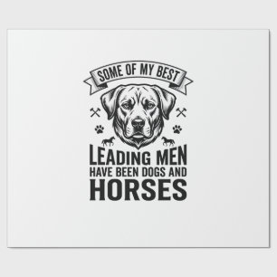 Dog Horse Lover Vintage Leading Men Design_1 Wrapping Paper