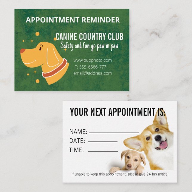 Dog Hotel Business Appointment Card (Front/Back)