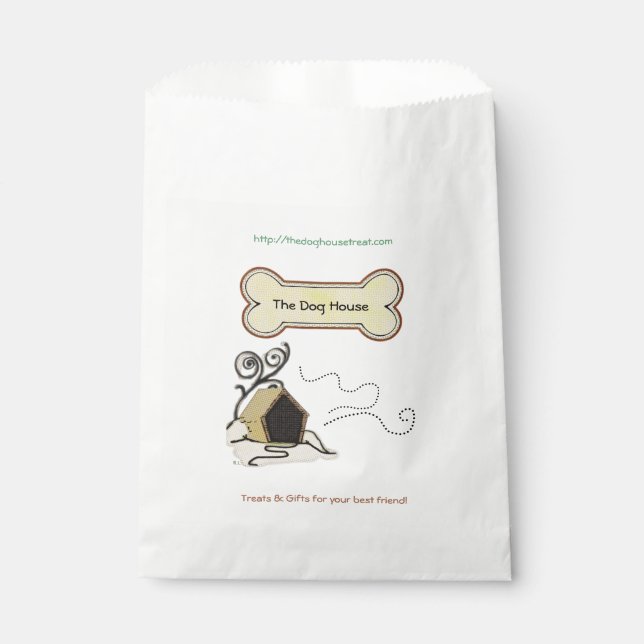 Dog House PETS TREATS HOME BUSINESS Favour Bags (Front)