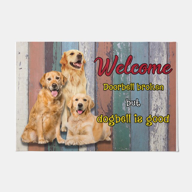 Dog House Print Doormat - Animal Lover Gift (Front)