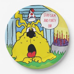 Dog HUH! Funny Birthday Party Paper Plate