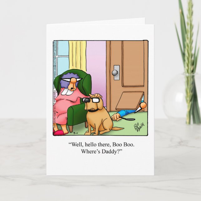 Dog  Humour Blank Greeting Card (Front)