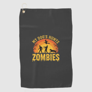 Dog Hunts Zombies Halloween Design Golf Towel