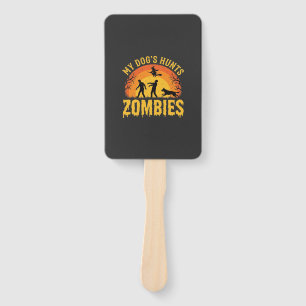 Dog Hunts Zombies Halloween Design Hand Fan