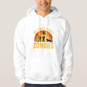 Dog Hunts Zombies Halloween Design Hoodie