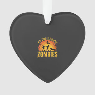 Dog Hunts Zombies Halloween Design Ornament