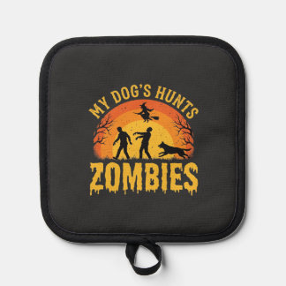 Dog Hunts Zombies Halloween Design Pot Holder