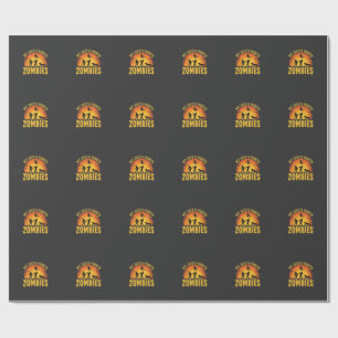 Dog Hunts Zombies Halloween Design Wrapping Paper