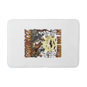 Dog Hunts Zombies Halloween German Shepherd Moon_1 Bath Mat