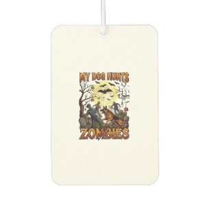 Dog Hunts Zombies Halloween German Shepherd Moon_1 Car Air Freshener