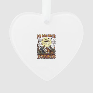 Dog Hunts Zombies Halloween German Shepherd Moon_1 Ornament