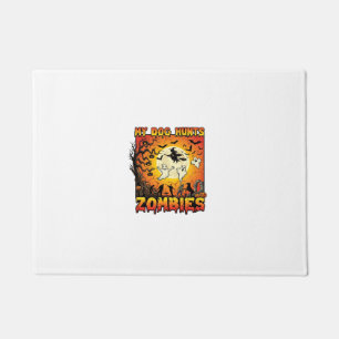 Dog Hunts Zombies Halloween Ghosts Witch Moon Doormat