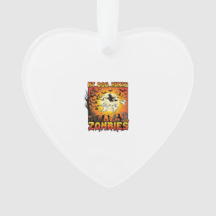 Dog Hunts Zombies Halloween Ghosts Witch Moon Ornament