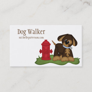 Dog & Hydrant Dog Walker Pet Sitter Business Cards