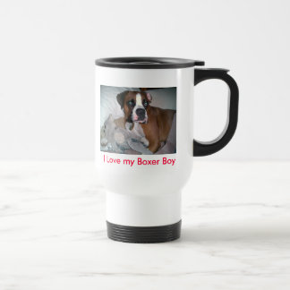 dog, I Love my Boxer Boy Travel Mug