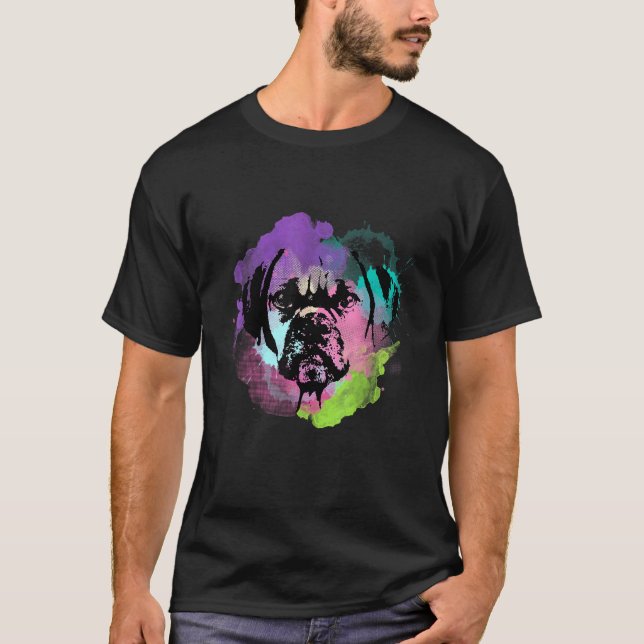Dog I Splash Art Puggle T-Shirt (Front)