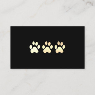 Dog Icon and Paws White Leather Elite Business Card
