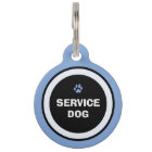 Dog ID Tag - Blue & Black- Service Dog