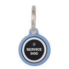 Dog ID Tag - Blue & Black- Service Dog