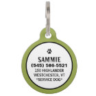 Dog ID Tag - Green & Black- Service Dog