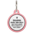 Dog ID Tag - Pink & Black - Service Dog
