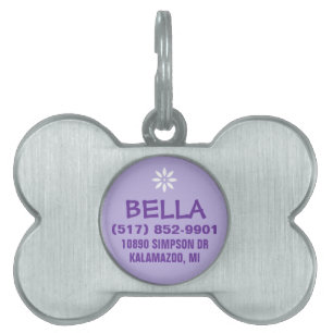 Dog ID Tag - Purple For Small Dog