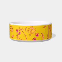 Dog Illustrated Ceramic Pet Bowl