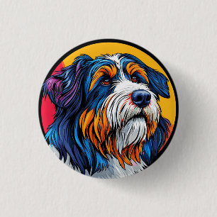 Dog Illustrating Vibrant Creativity 3 Cm Round Badge