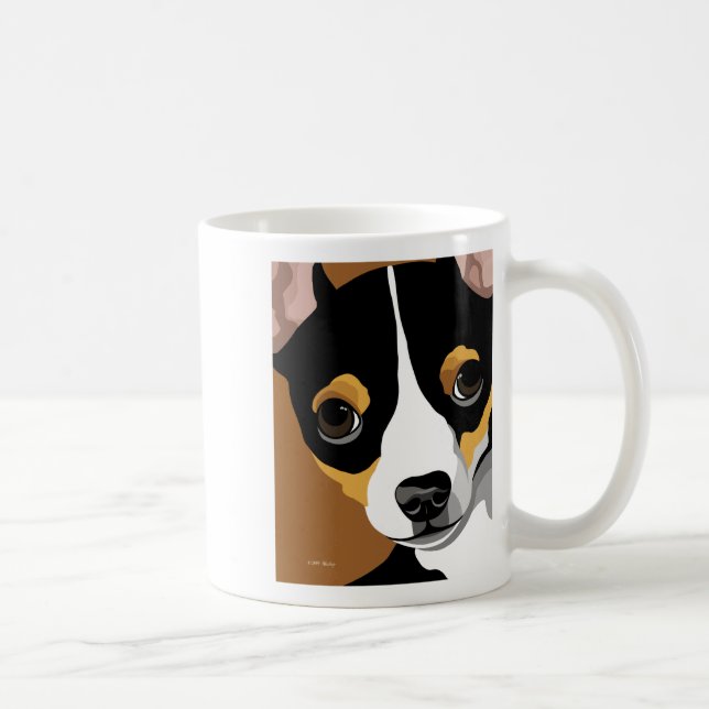 Dog Illustration Portrait Coffee Mug (Right)