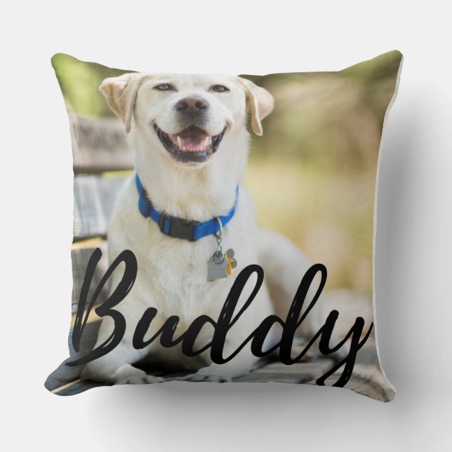 Dog Image Throw Pillow (Front)