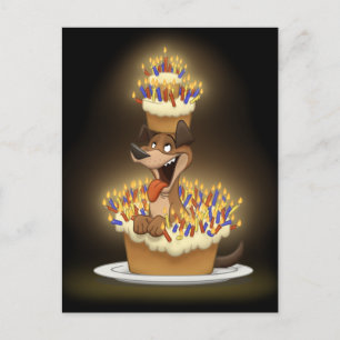 Dog in a Cake Postcard