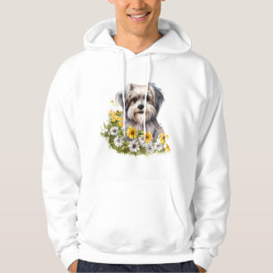 Dog in a Flower Garden Hoodie