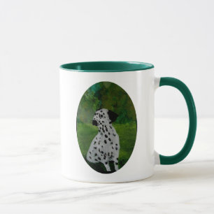 Dog in a Garden Painting Dalmatian Mug