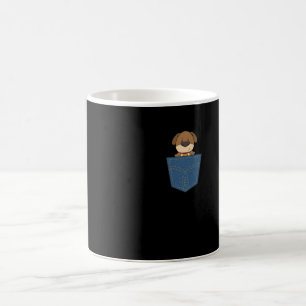 Dog in a jeans pocket coffee mug
