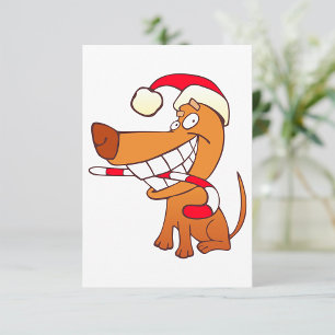 Dog In A Santa Hat Invitations