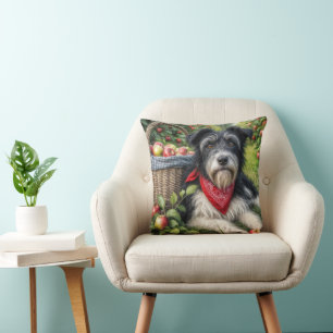 Dog in an Apple Orchard Cushion