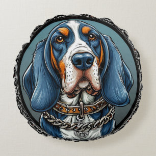 Dog in an Artistic Design Round Cushion