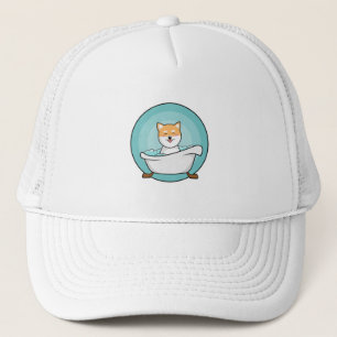 Dog in Bathtub Trucker Hat
