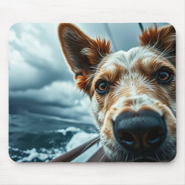 Dog in Bed of RV Mouse Mat (Front)