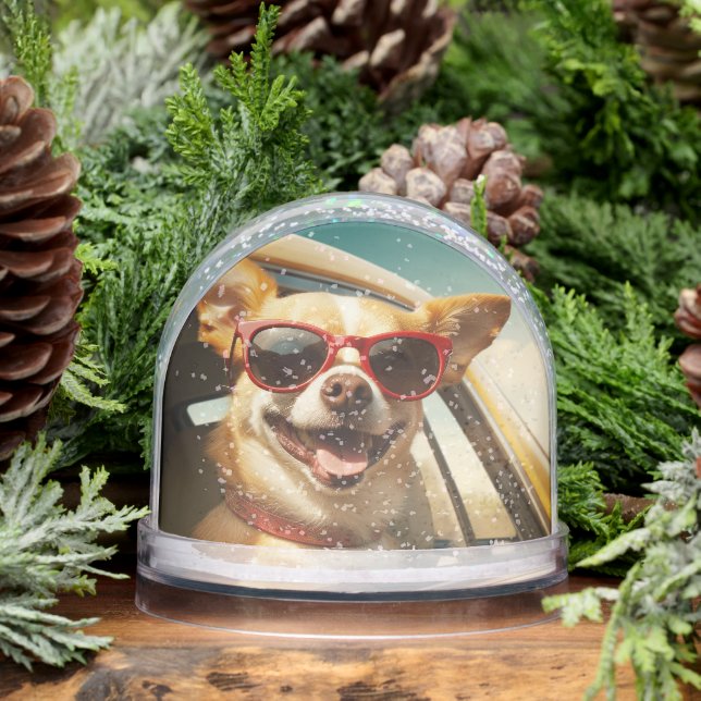  DOG IN CAR FUNNY CHRISTMAS SNOW GLOBE (Winter)
