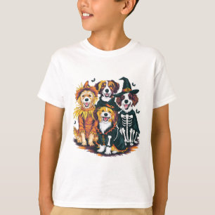 Dog In Costumes Fall Season Halloween Funny Dog Te T-Shirt
