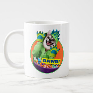 Dog in Dinosaur Costume Large Coffee Mug