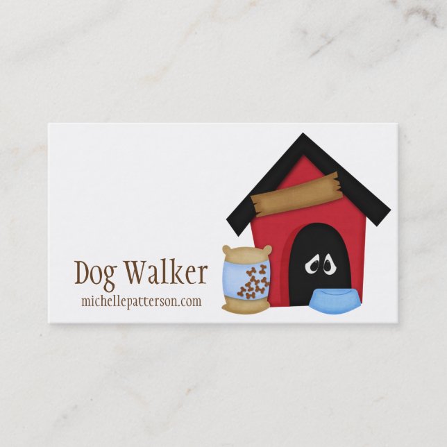 Dog in Dog House Walker Pet Sitter Business Cards (Front)