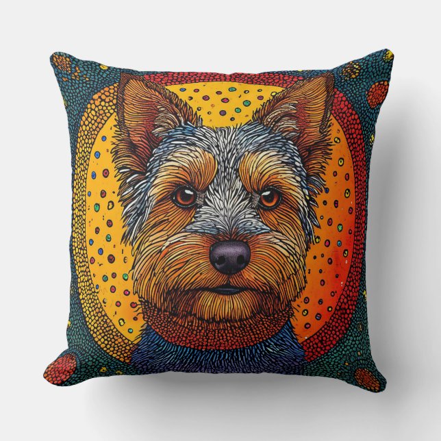 Dog in Dot Art Style Cushion (Front)