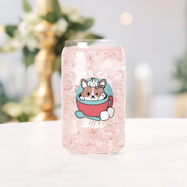 Dog in Festive Mug for Holiday Vibes - Winter Coco Can Glass (Insitu (Wedding))