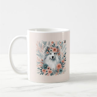 Dog in flowers coffee mug