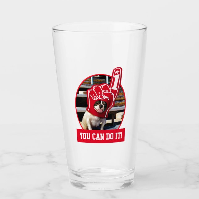 Dog In Foam Hand Glass (Front)